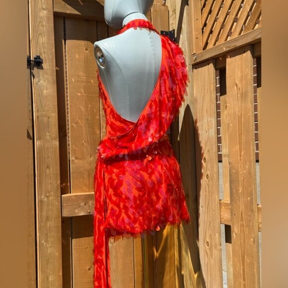 🆕 MISHA COLLECTION 🧿 NWOT Red Sapphire Sequins Mini Dress, Sz XS - Sz 0 / 2 - Picture 6 of 15